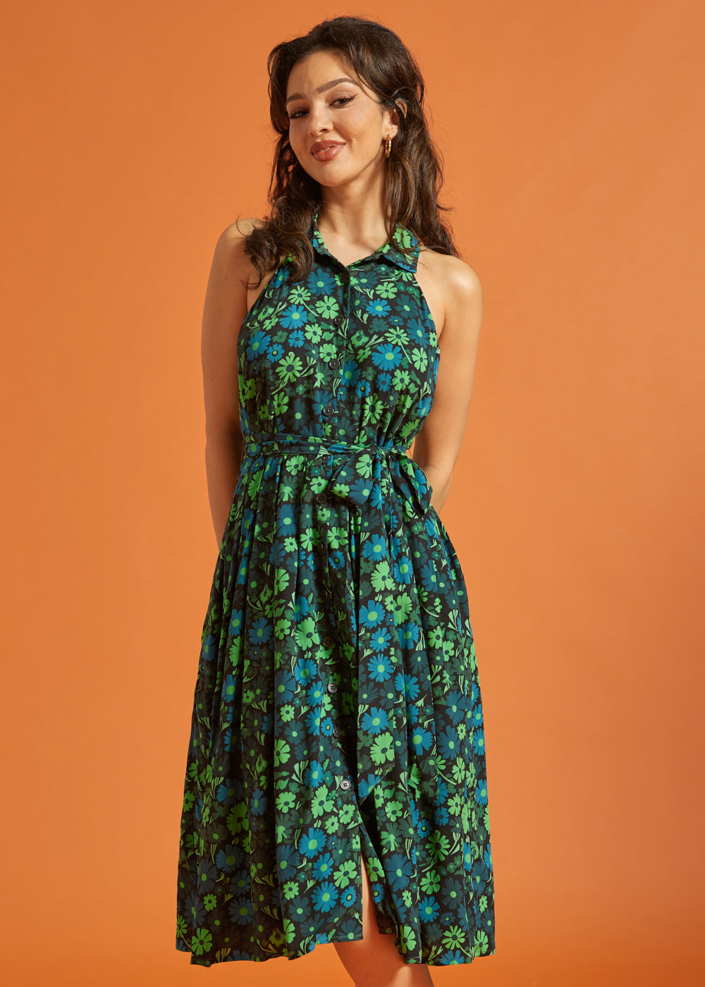 Halter Skelter Shirt Dress