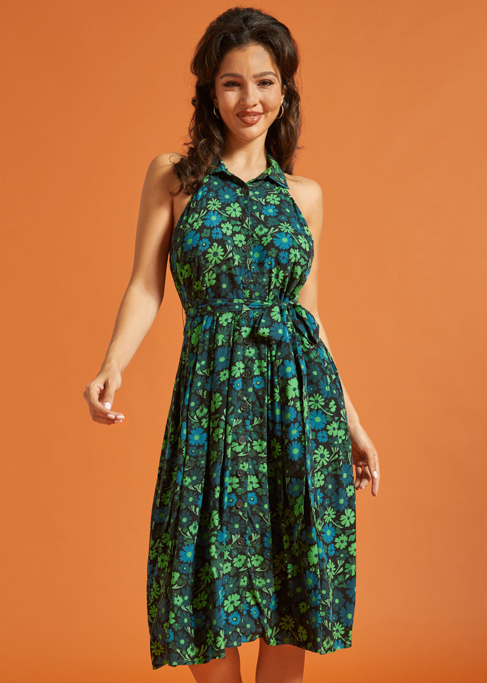 Halter Skelter Shirt Dress