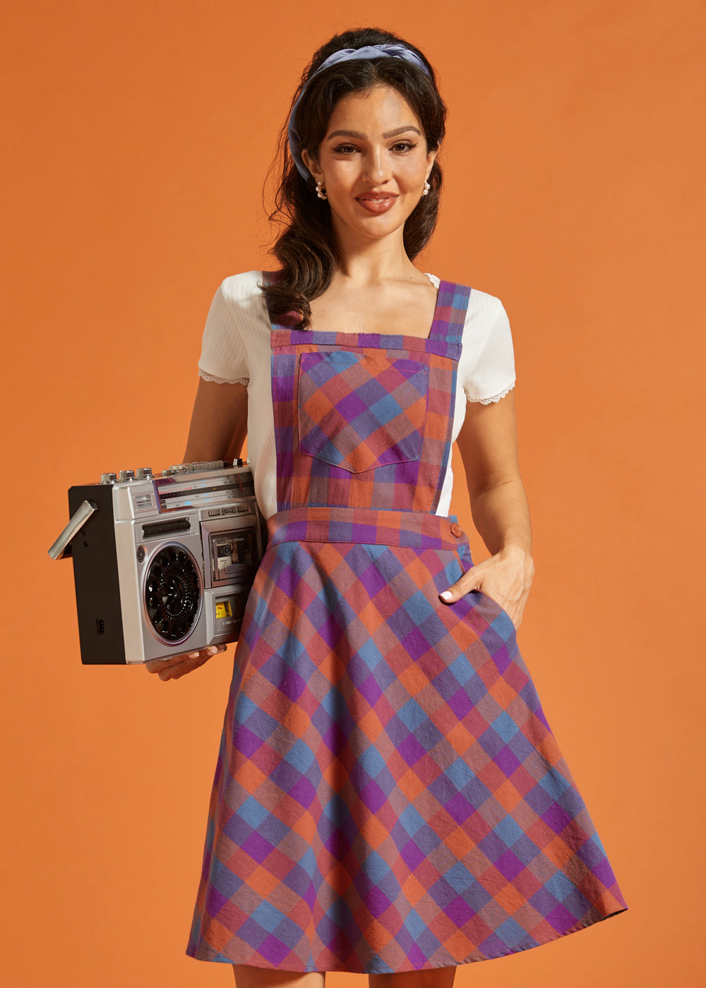 Record Spinner Pinafore Dress
