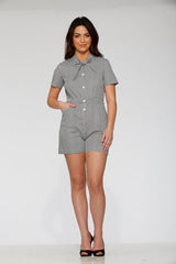 Black & White Gingham Romper