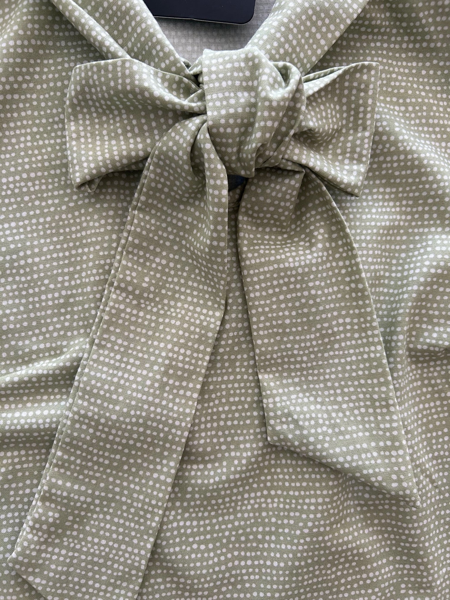 Vintage Style Bow Top in Sage Dot