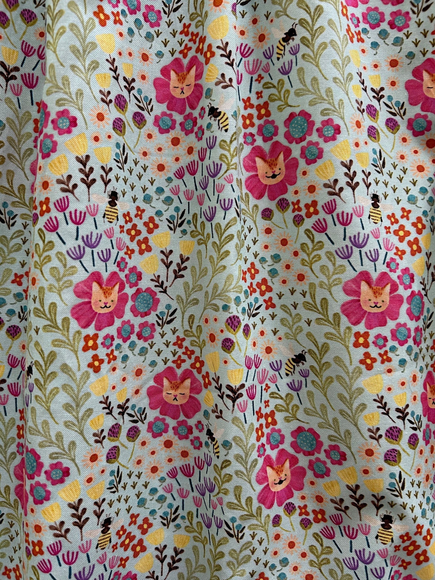 Retro Fit & Flare Dress Floral Cats