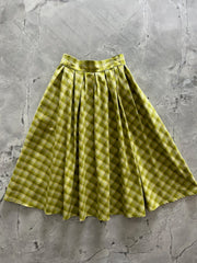 Doris 100% Cotton Skirt - Green Plaid