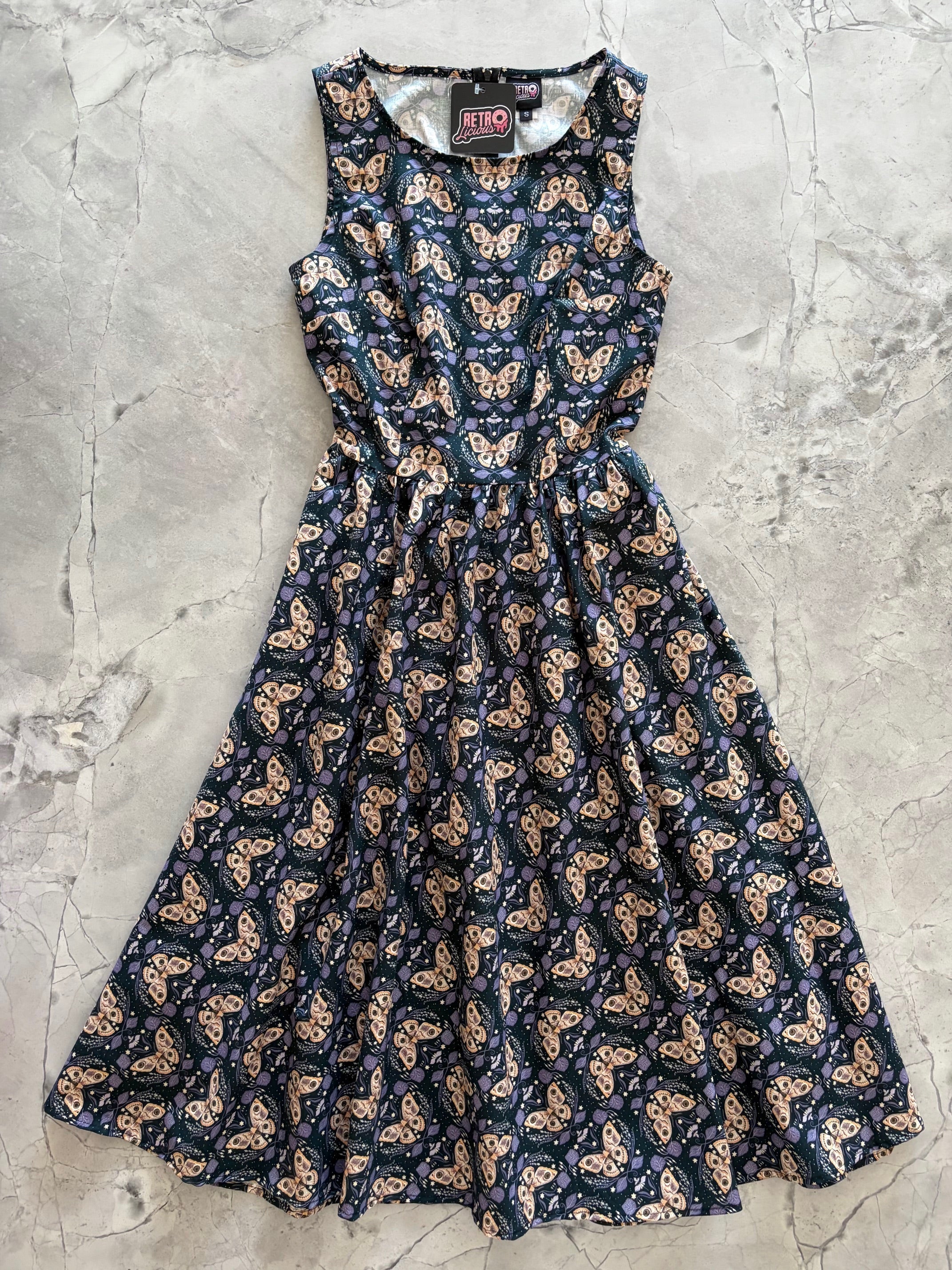 Vintage Style Midi Dress Moths
