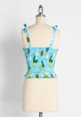 ModCloth x Collectif Sea Turtle Soiree Smocked Tank Top (Final Sale)