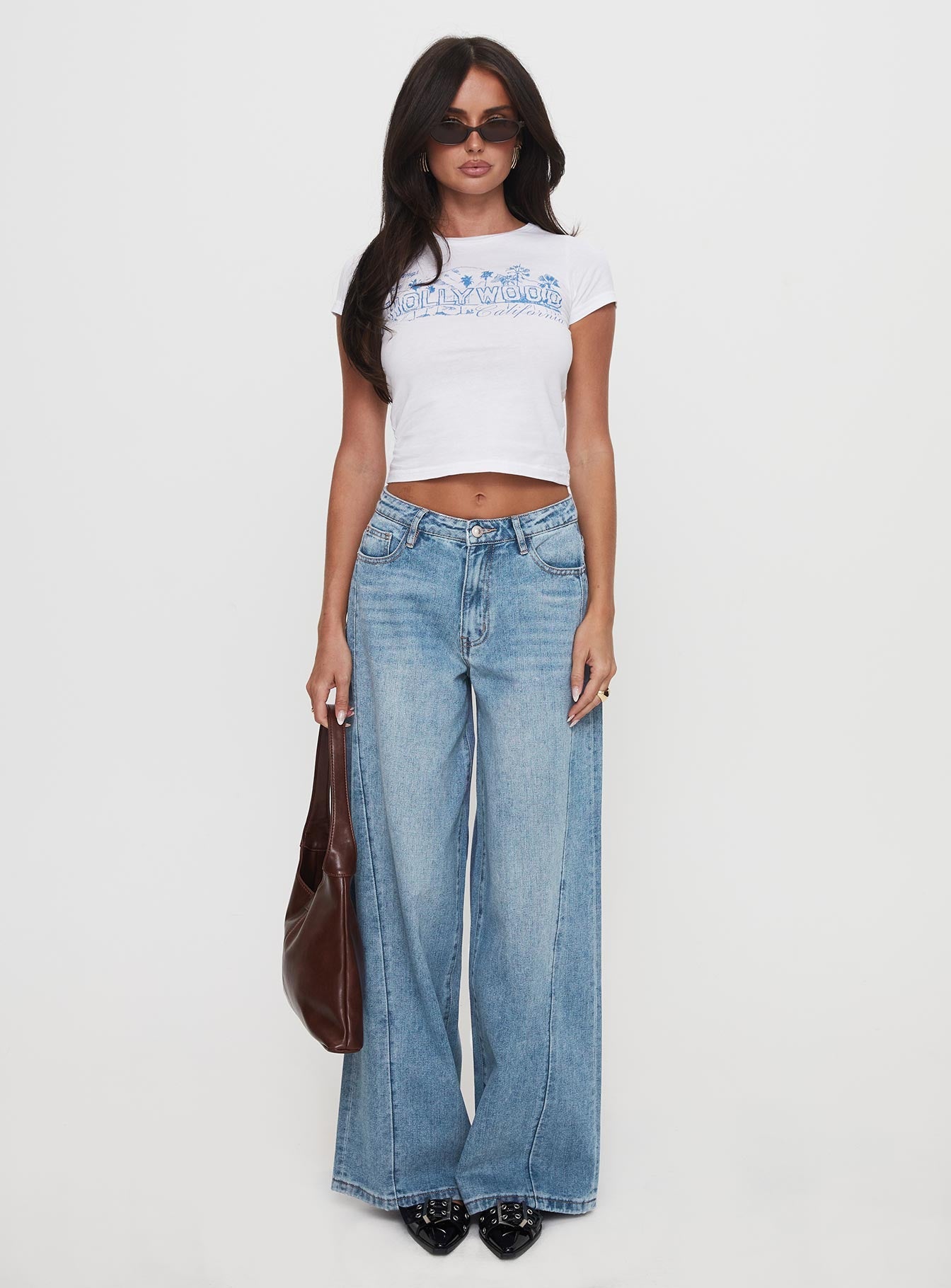 Hollywood Greetings Graphic Top White