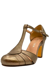 Mulberry Metallic T-Strap Heels