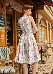 Vintage Style Midi Dress Wildflowers