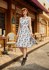 Vintage Style Midi Dress Fabulous Felines