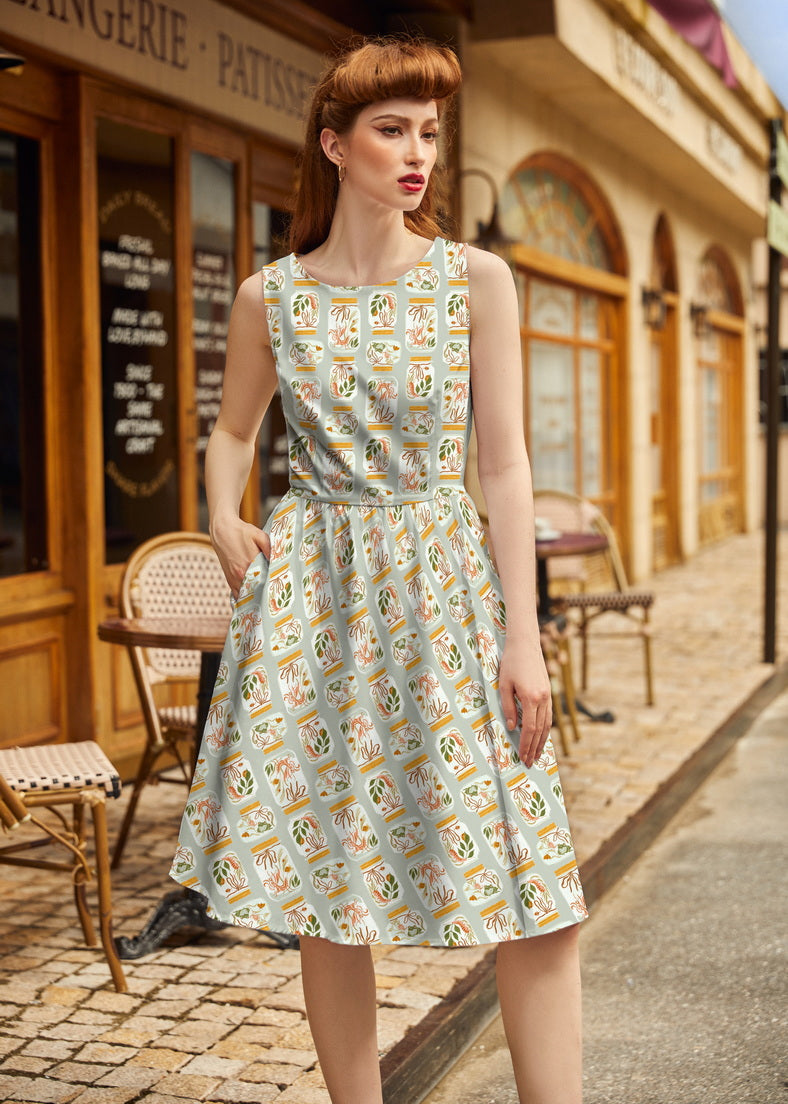 Vintage Style Midi Dress Jars