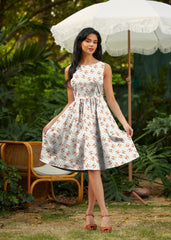Vintage Style Midi Dress Cows