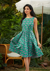 Vintage Style Midi Dress Leopard