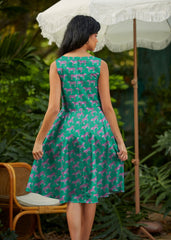 Vintage Style Midi Dress Leopard
