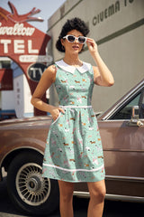 Retro Mod Collared Dress Dogs