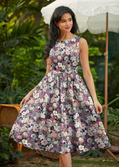 Vintage Style Midi Dress Floral