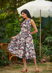 Vintage Style Midi Dress Floral