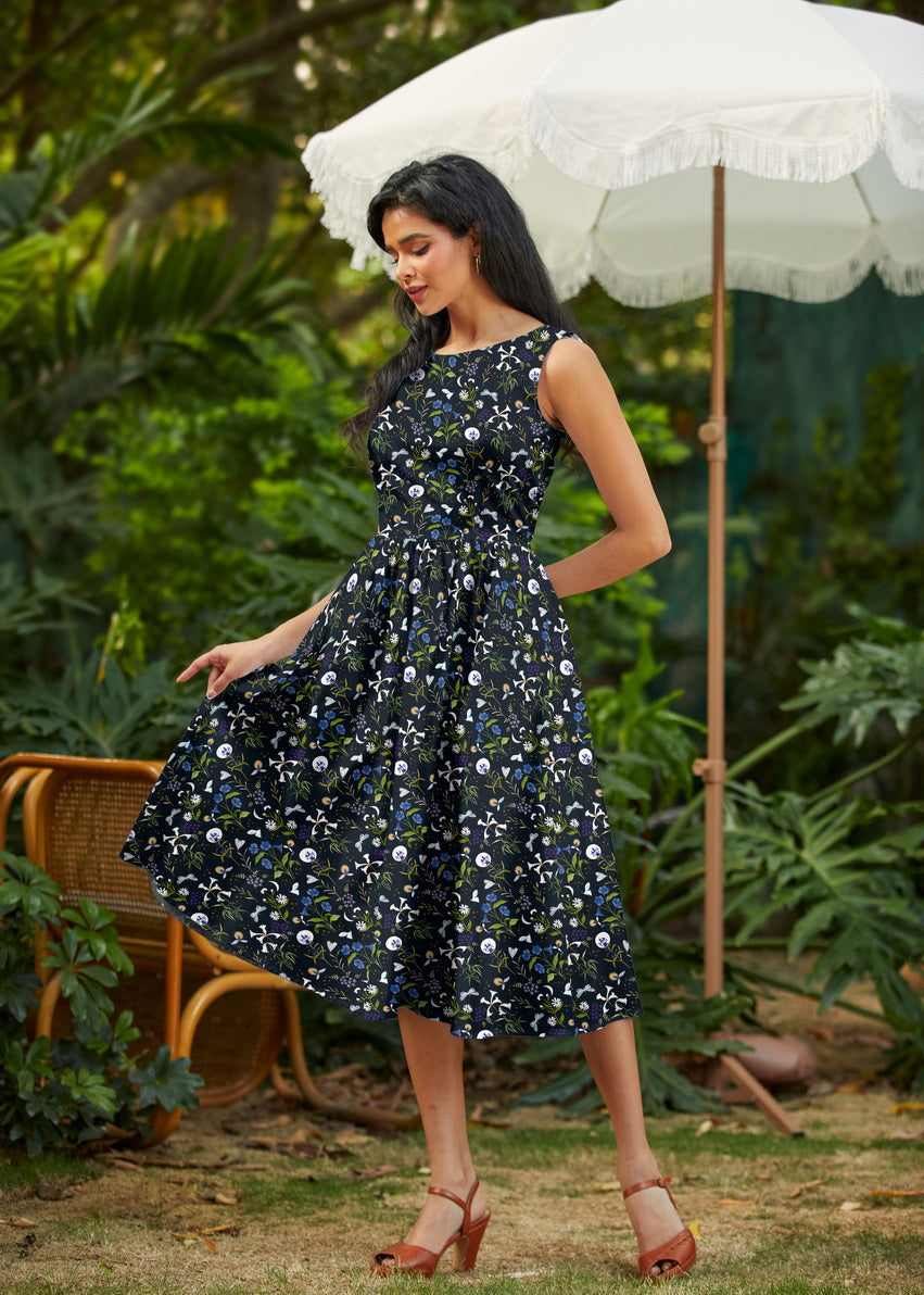 Vintage Style Midi Dress Firefly