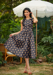 Vintage Style Midi Dress Moths