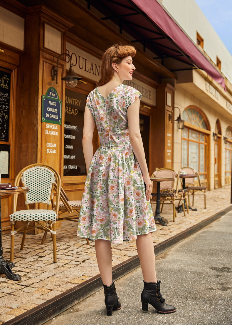 Greta Surplice Dress Pink Floral