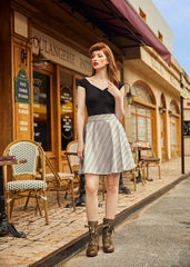 Rainbow Stripe Skater Skirt