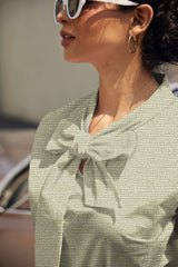 Vintage Style Bow Top in Sage Dot