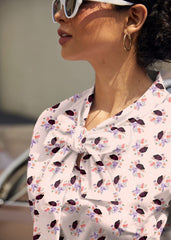 Vintage Style Bow Top in Hedgehog Print