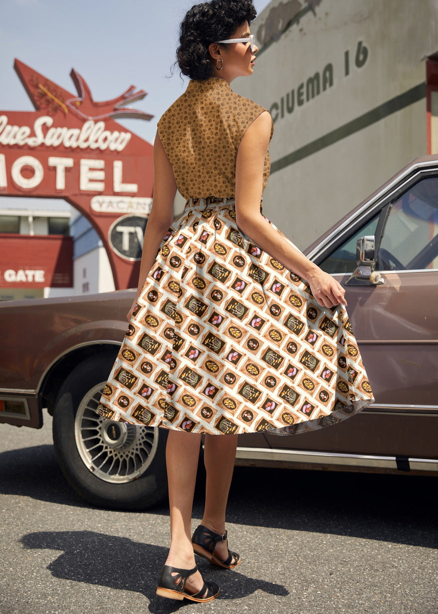 Doris 100% Cotton Skirt - Mushrooms