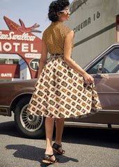 Doris 100% Cotton Skirt - Mushrooms