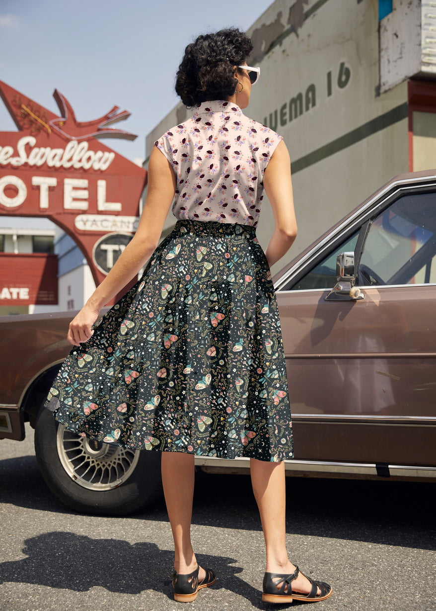Doris 100% Cotton Skirt - Midnight
