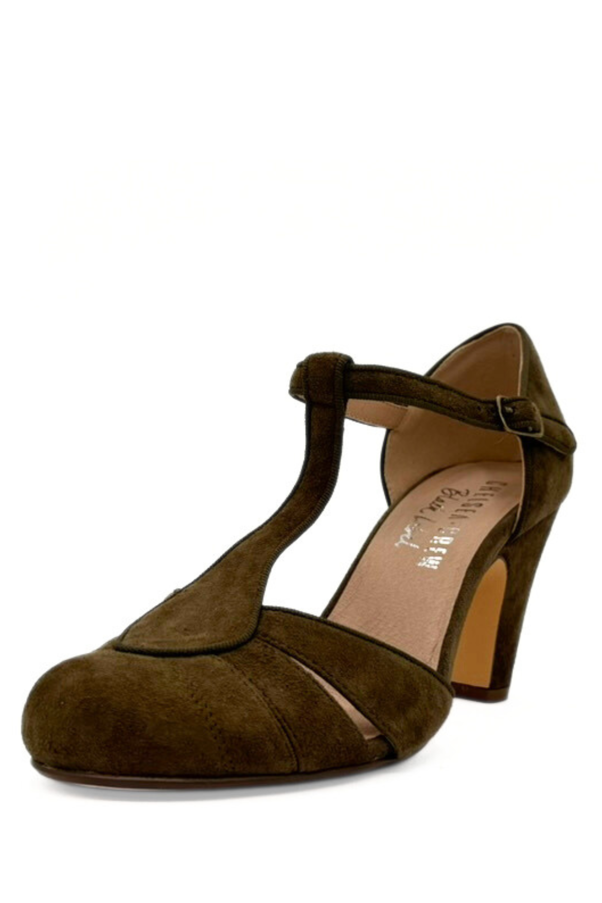 Mulberry Suede T-Strap Heels