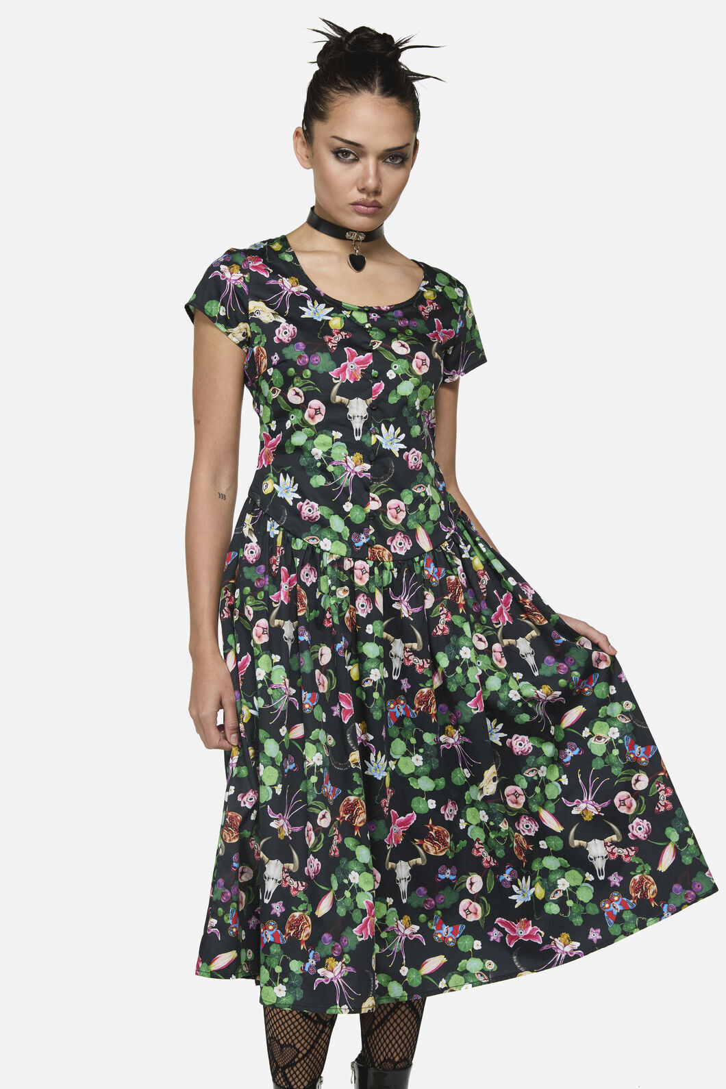 See No Evil Print Midi Dress