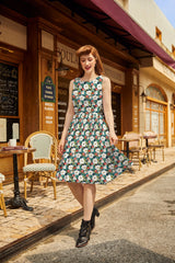 Vintage Style Midi Dress Winter Floral