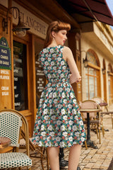 Vintage Style Midi Dress Winter Floral