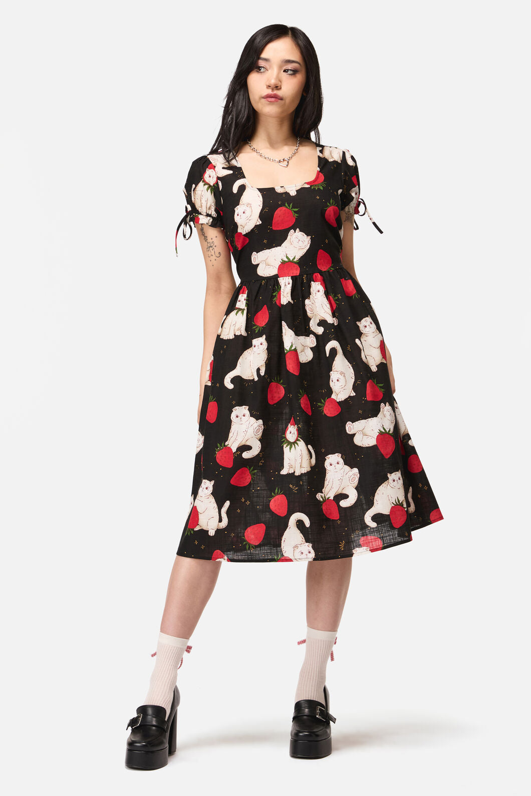 Strawberry Cat Repeat Dress