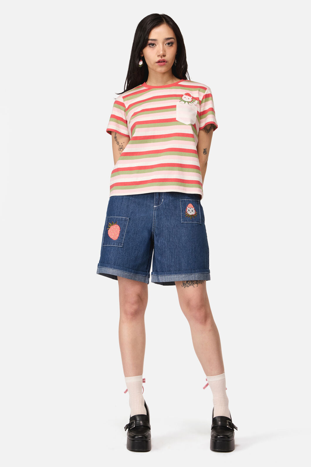 Strawberry Cat Pocket Tee