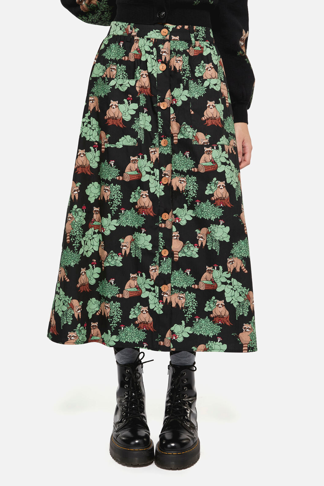 Haus Of Raccoon Print Skirt