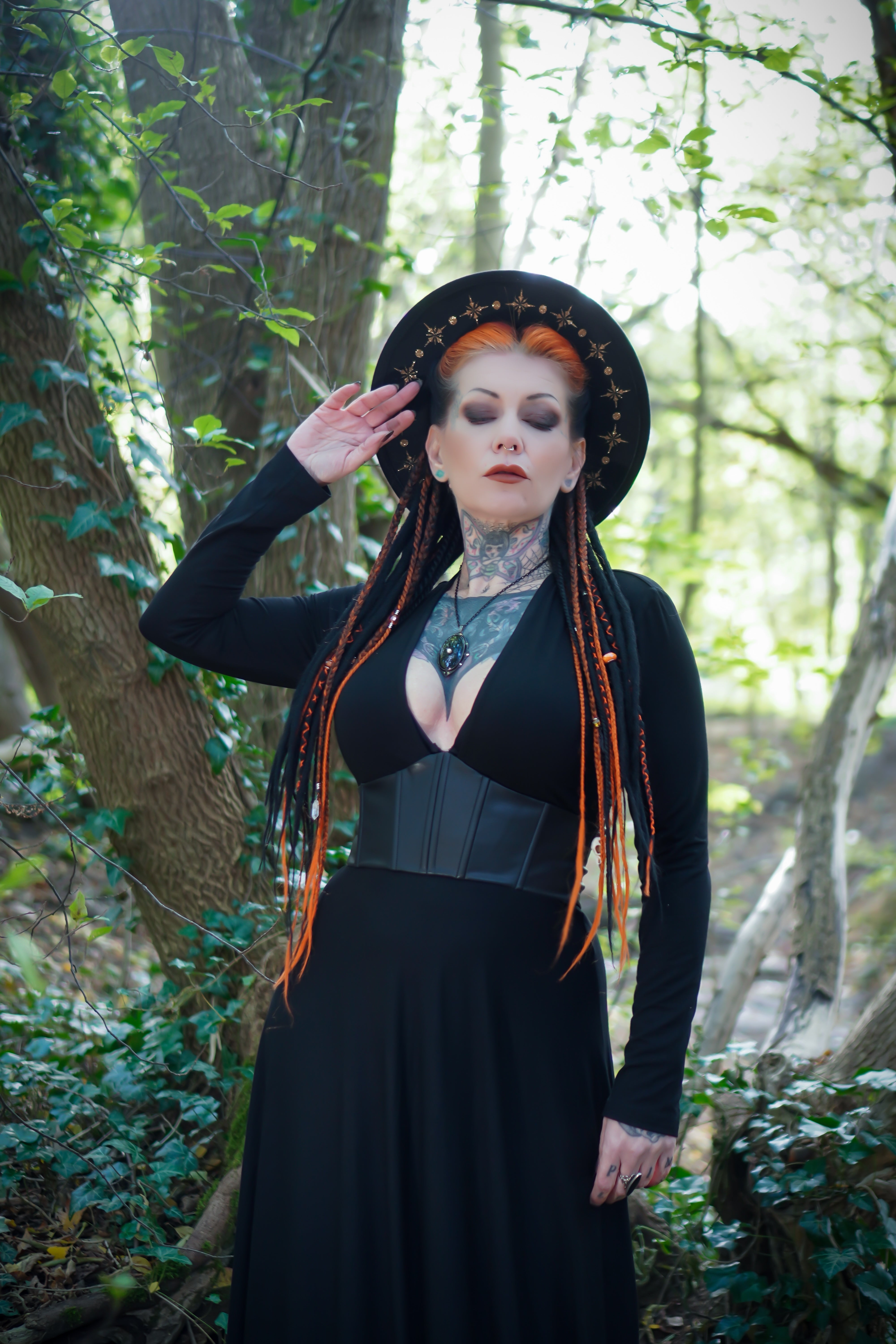 Blair - Jersey Maxi Dress with Vegan Leather Corset Waist
