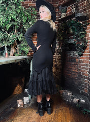 Beatrix - Curve Hugging Sweater Dress with Dreary Flared Hem