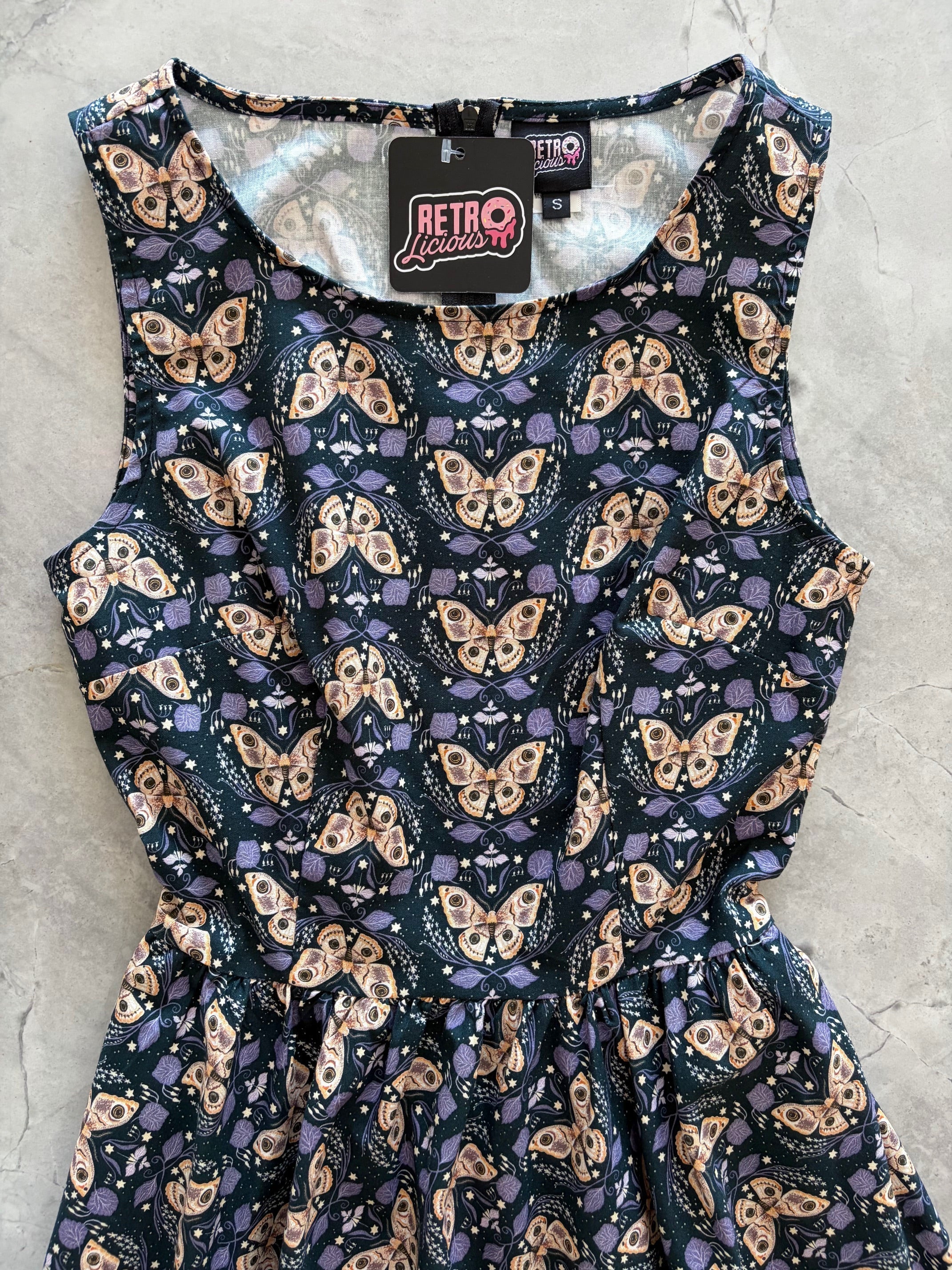 Vintage Style Midi Dress Moths