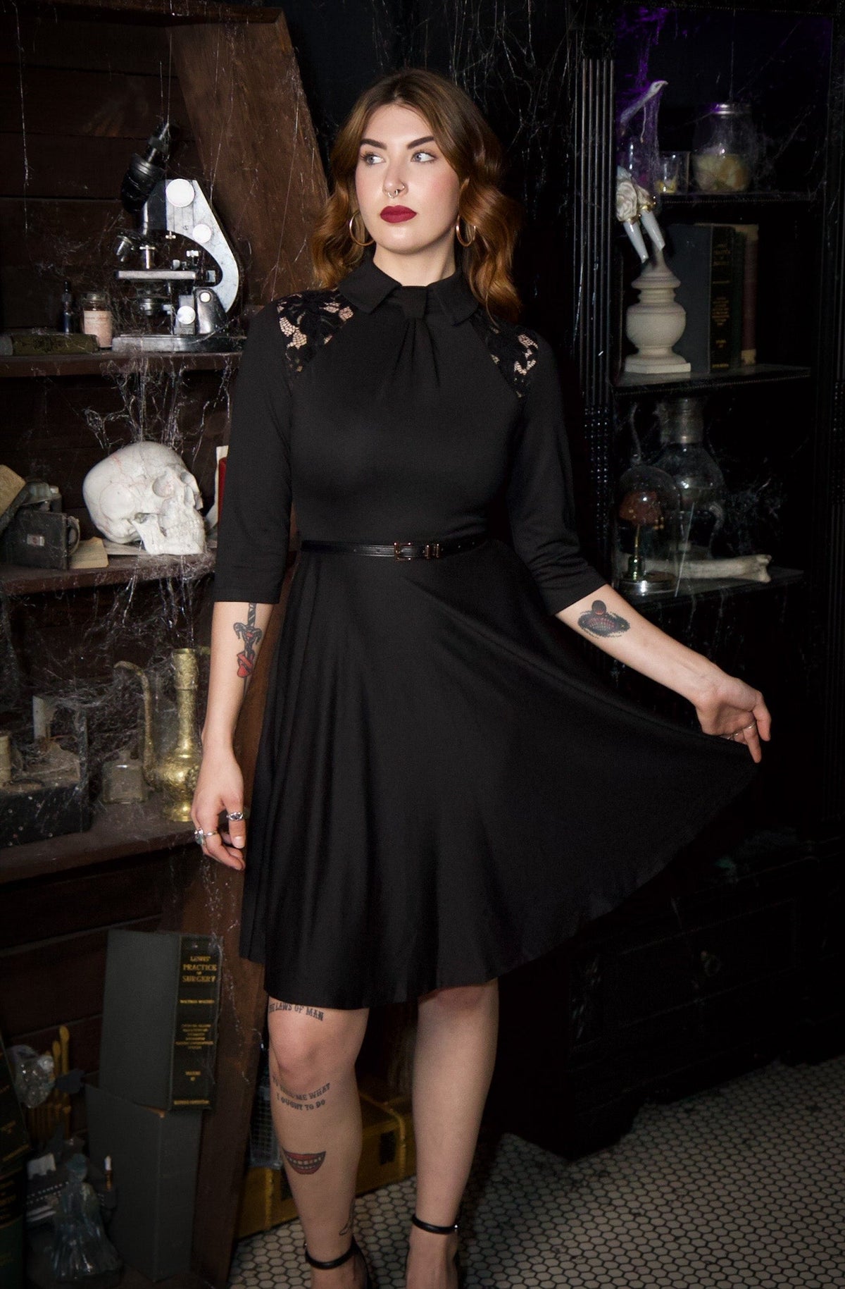 Shelley - Faux Tie Fit and Flare Dress