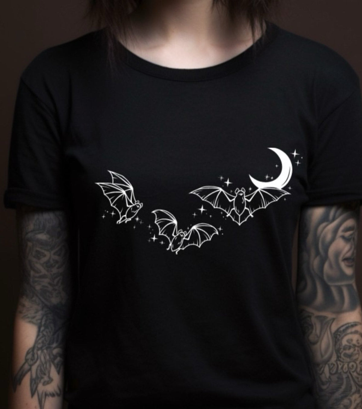 Batty Moon Glow in the Dark: T-Shirt, Pullover, Hoodie, Tank or Long Sleeve