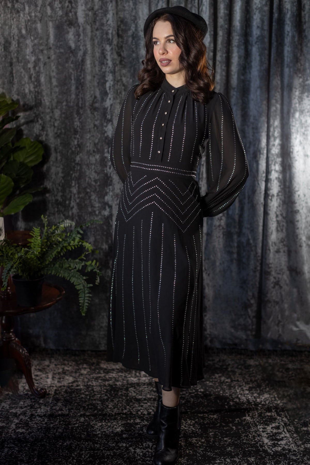 Millicent Gothic Old Hollywood Glam Dress