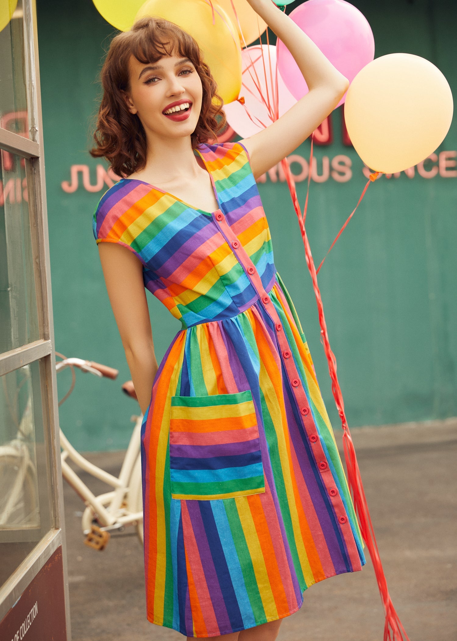 More Is More Rainbow Stripe Dress