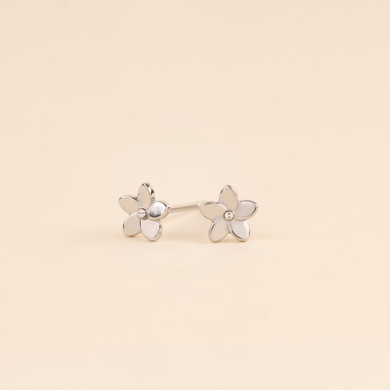 Mini Plumeria Flower Stud Earrings
