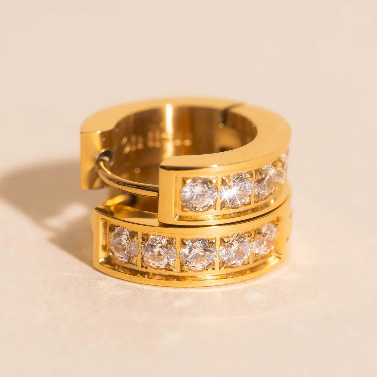 Crystal Chunky Huggie Hoop Earrings