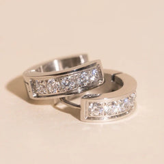 Crystal Chunky Huggie Hoop Earrings