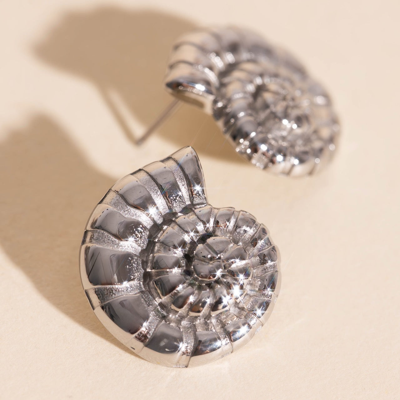 Shell Swirl Stud Earrings