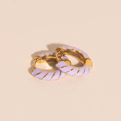 Color Chunky Rounded Huggie Hoop Earrings