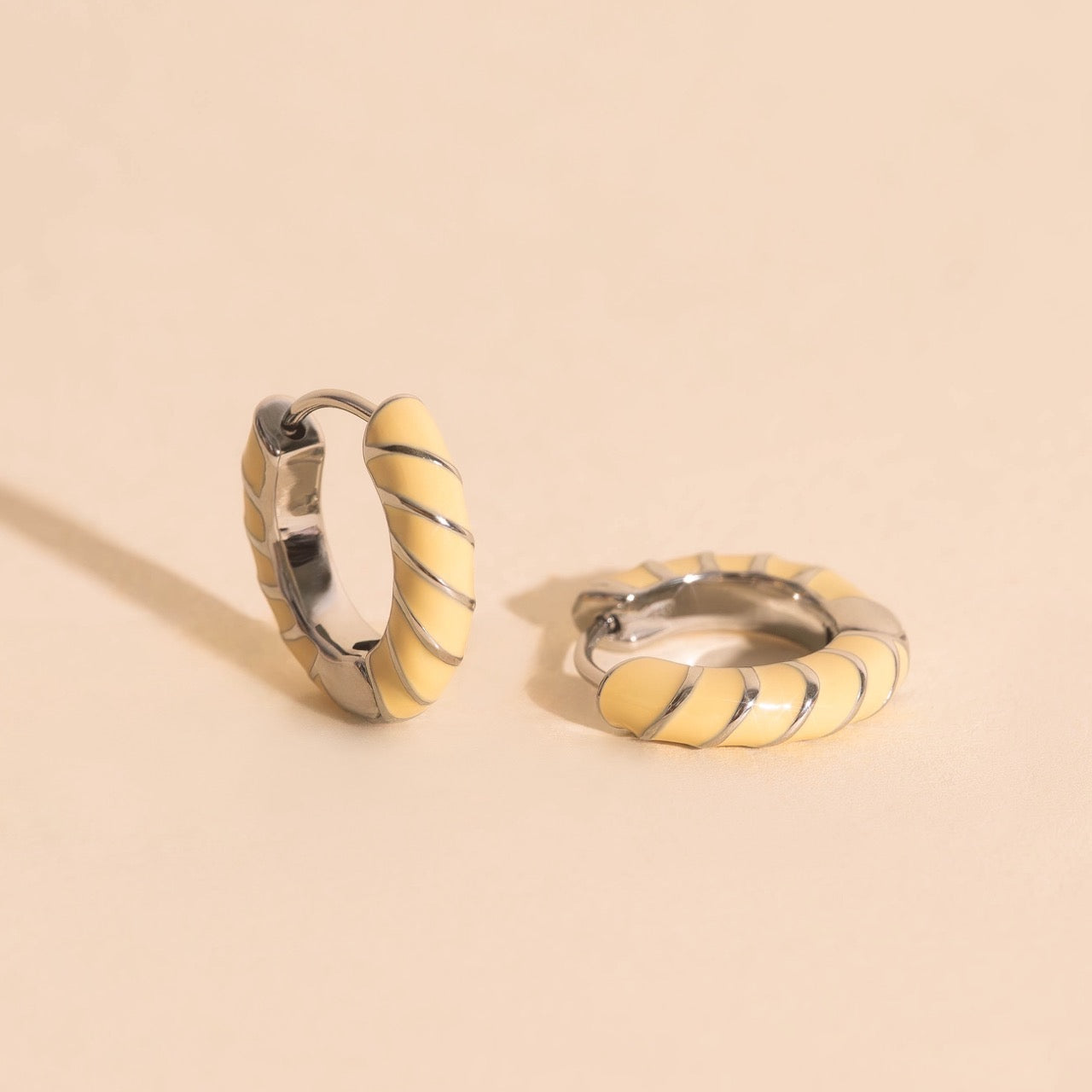 Color Chunky Rounded Huggie Hoop Earrings