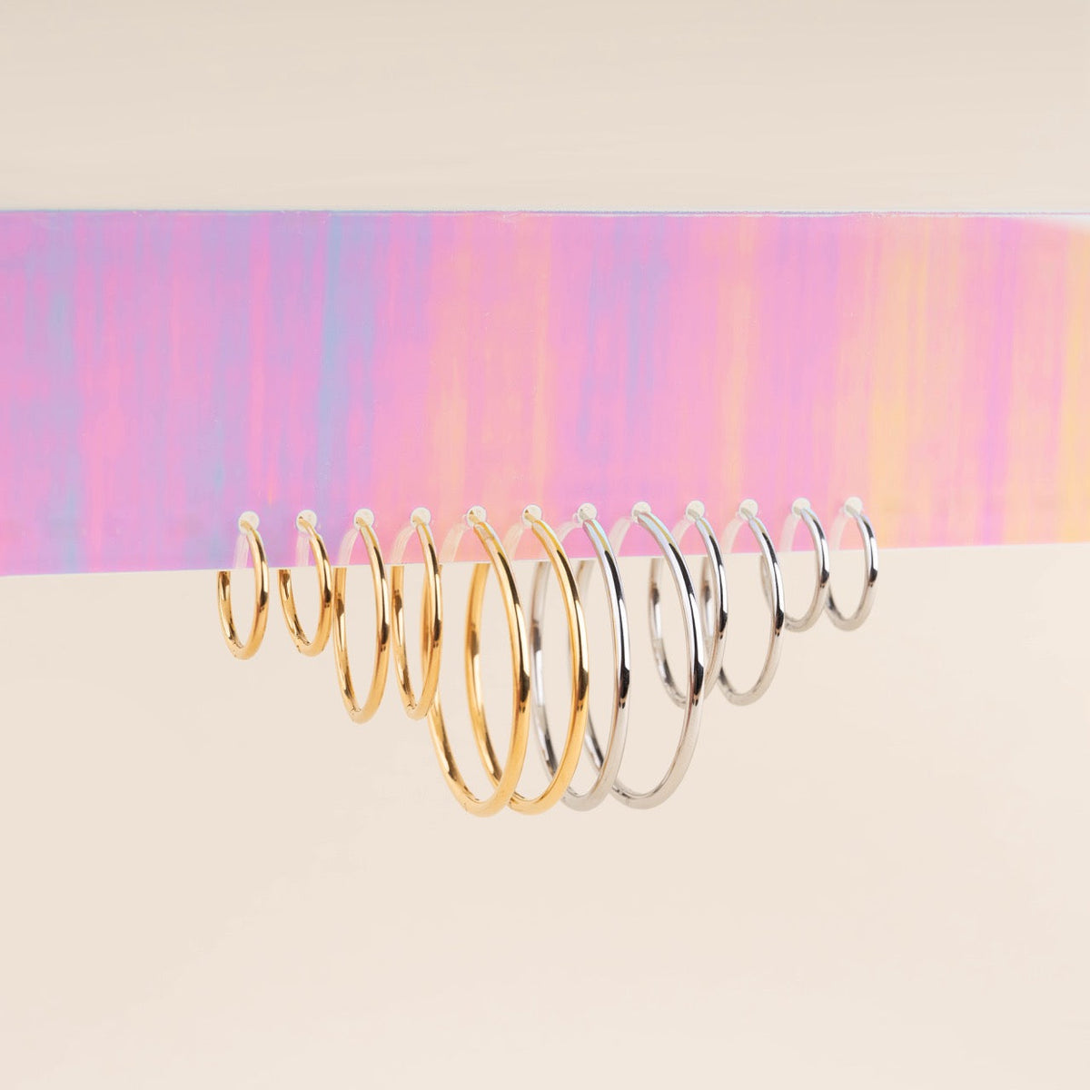 Circle Rounded Huggie Hoop Earrings